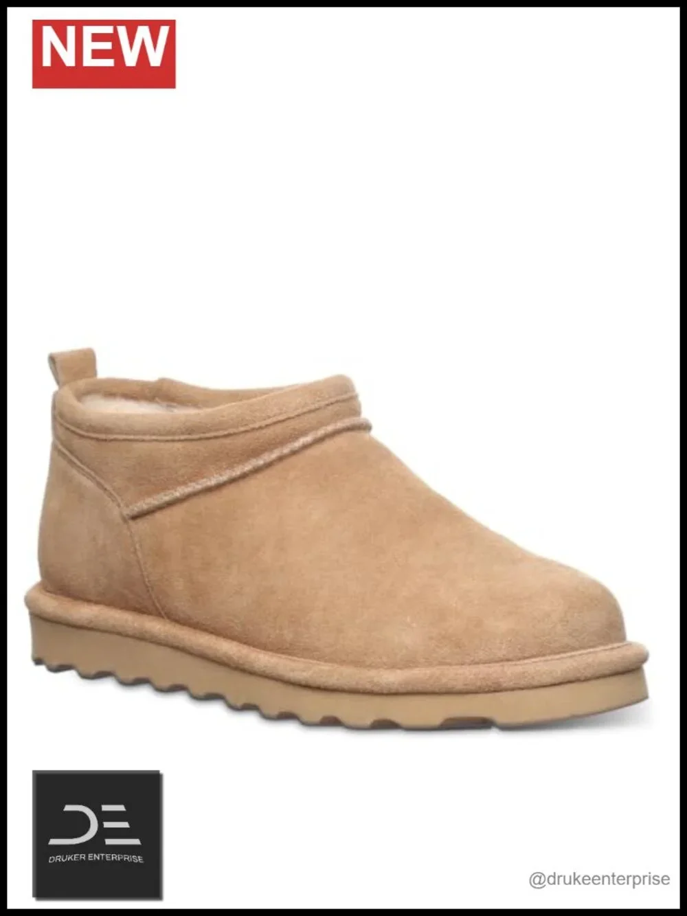 Bearpaw Womens Super Shorty Suede Winter Ankle Boots Wool Lining Slip On
